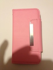 Iphone5 Pink book-style my jacet wallet protective cover