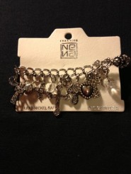 Cross Charm Cluster Bracelet Antique Style .