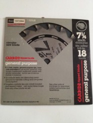 Sears Craftsman 7 1/4" Genral Purpose Circular Saw Blade