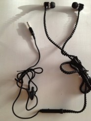 Iphone Zipper Stereo Headphone Black